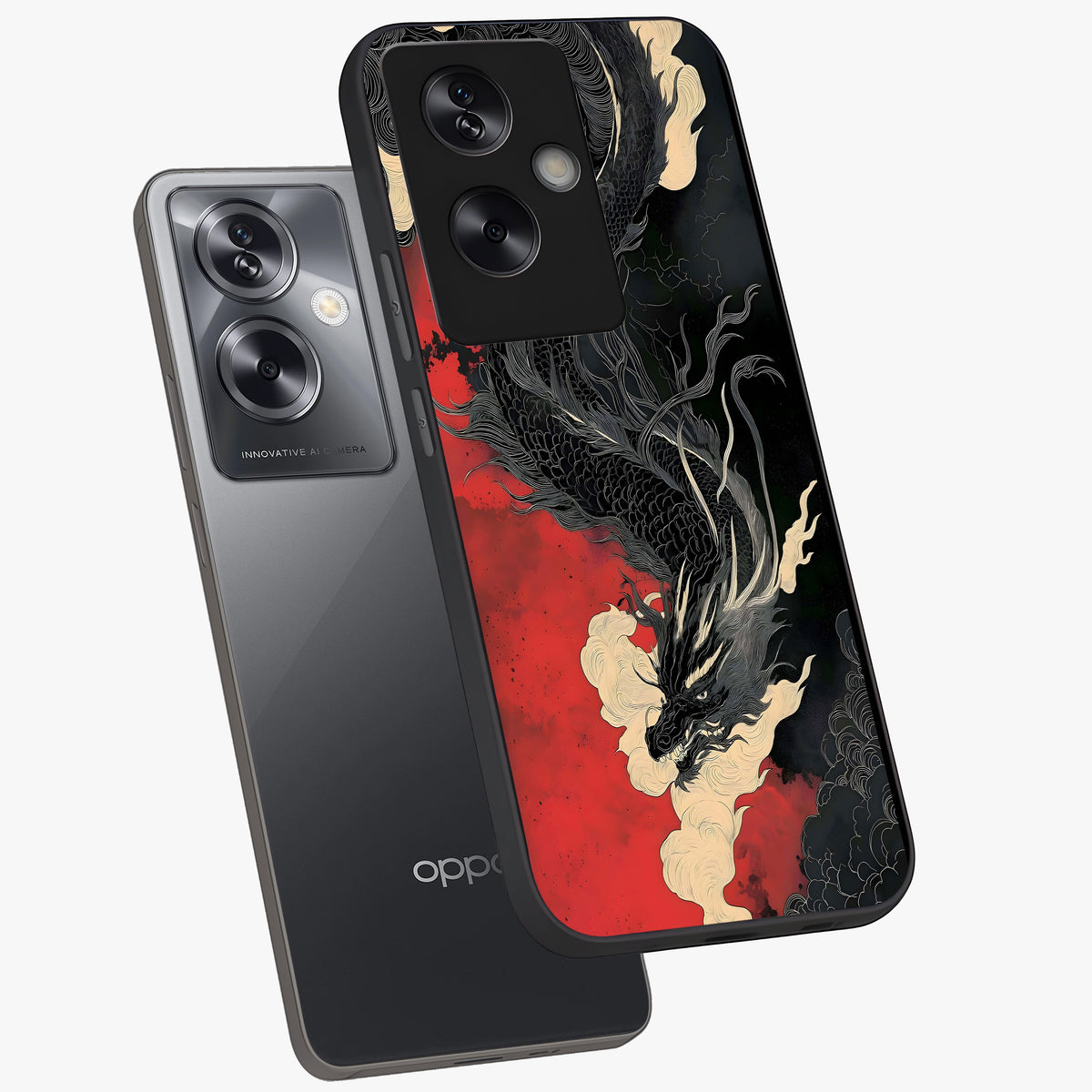 Shadow Dragon Fury Glass Case displayed in angled mockup highlighting powerful dragon illustration with dark fantasy aesthetic.