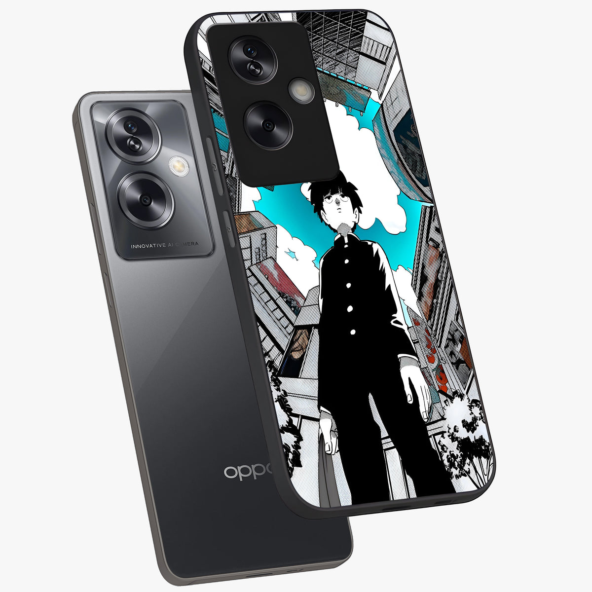 Silent Psychic Awakening Glass Case displayed in angled mockup highlighting spiritual awakening design with cosmic aesthetic.