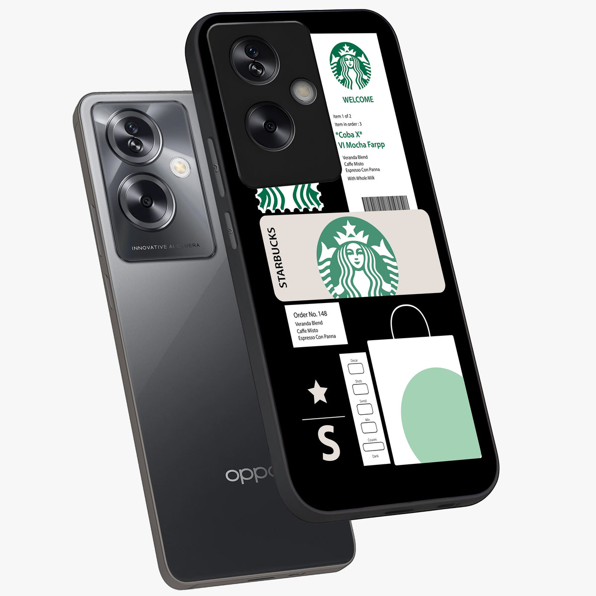 Starbucks Mocha Glass Case displayed in angled mockup highlighting stylish mocha themed design with cozy café aesthetic.