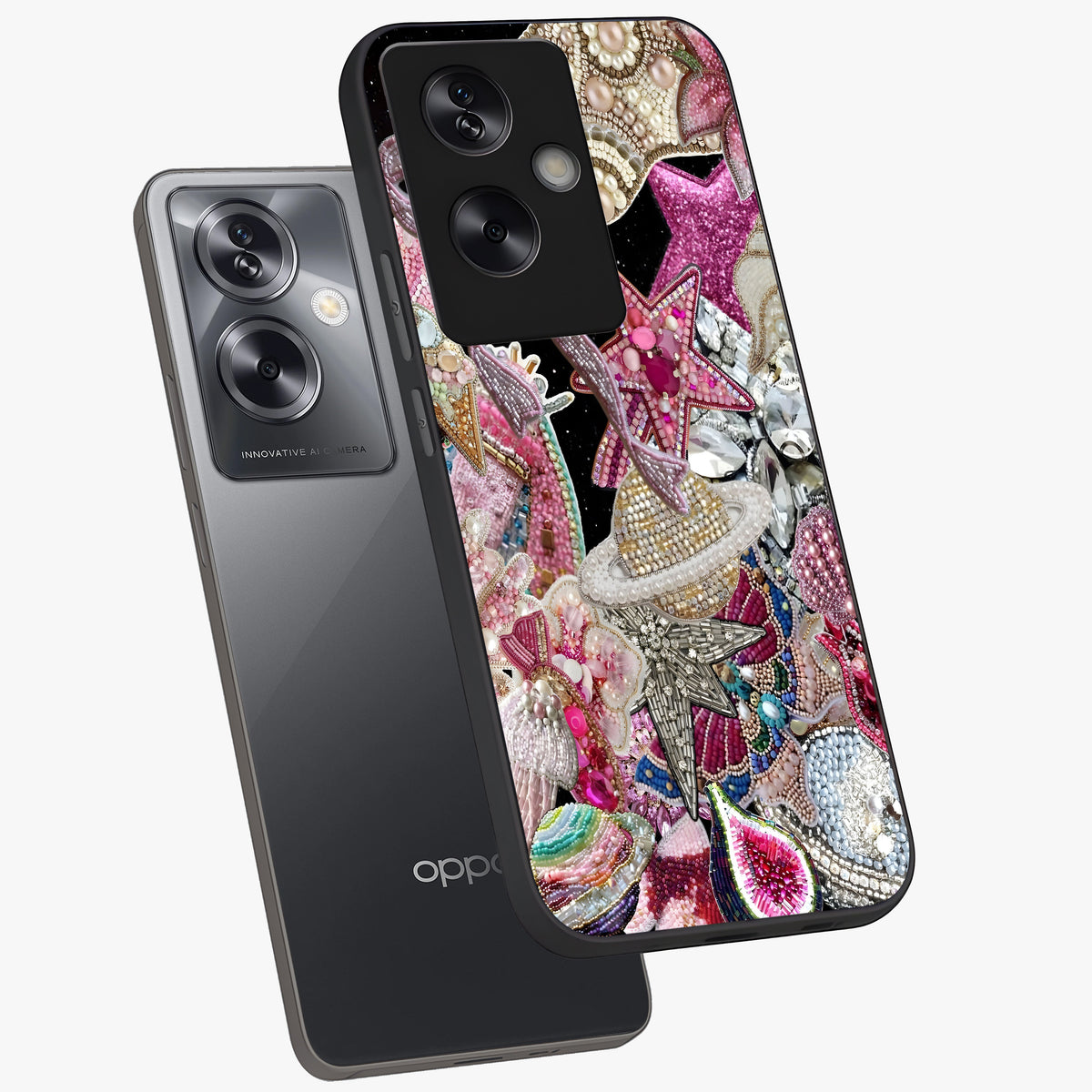 Starlit Jewel Dream Glass Case displayed in angled mockup highlighting glowing celestial jewel design with dreamy aesthetic.