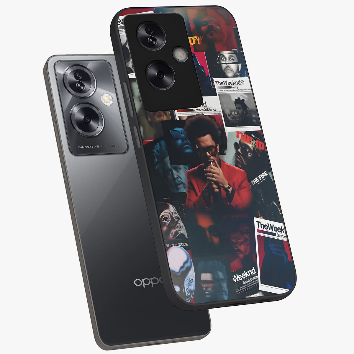 The Weeknd Glass Case displayed in angled mockup highlighting stylish pop culture inspired design with modern aesthetic.