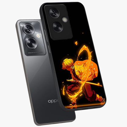 Thunder Flame Execution Glass Case displayed in angled mockup highlighting dramatic fire themed design with intense fantasy aesthetic.