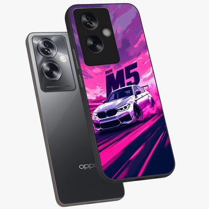 Velocity Drift Pulse Glass Case displayed in angled mockup highlighting dynamic drift design with sporty automotive aesthetic.