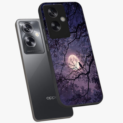 Whispering Moon Silence Glass Case displayed in angled mockup highlighting calm lunar design with dreamy night aesthetic.
