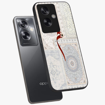 White Aesthetic Bow Glass Case displayed in angled mockup highlighting clean bow design with soft aesthetic style.