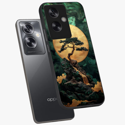 Zen Moon Rise Glass Case displayed in angled mockup highlighting peaceful lunar design with zen aesthetic style.