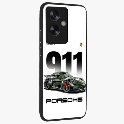 911 Turbo Dominance Glass Case upright perspective showcasing powerful racing design and modern automotive aesthetic.