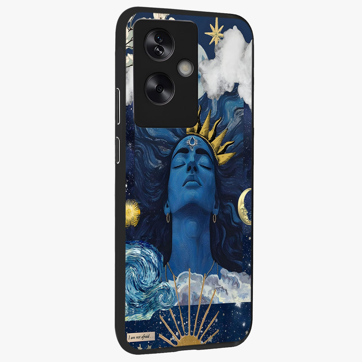 Aesthetic Lord Shiva Glass Case upright view showcasing powerful Lord Shiva artwork with devotional theme.