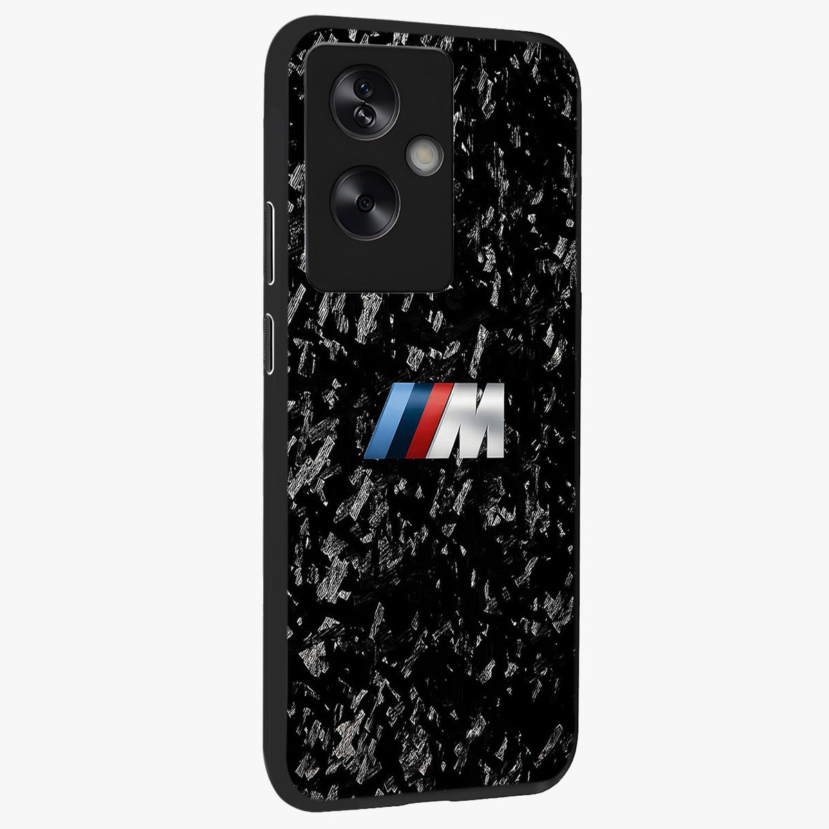 Carbon Speed Mark Glass Case upright view showcasing modern carbon speed graphic with bold automotive theme.