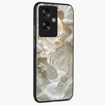 Celestial Origami Glass Case upright view showcasing creative origami artwork with modern celestial style.