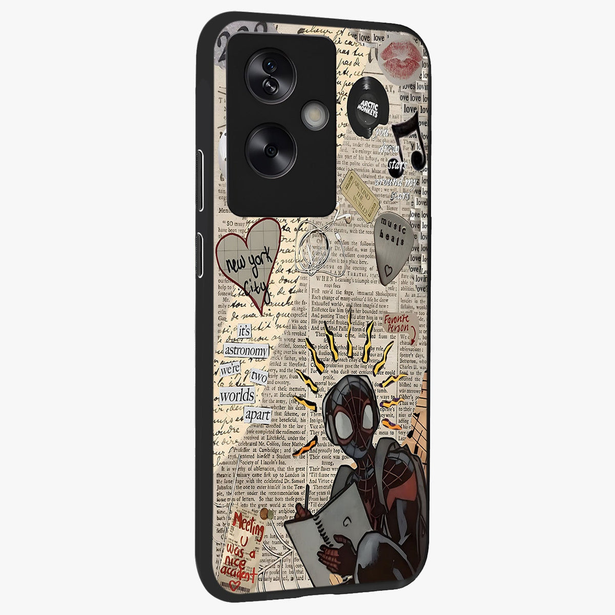 City Dream Sketch Glass Case upright view showcasing urban skyline artwork with stylish hand drawn design.