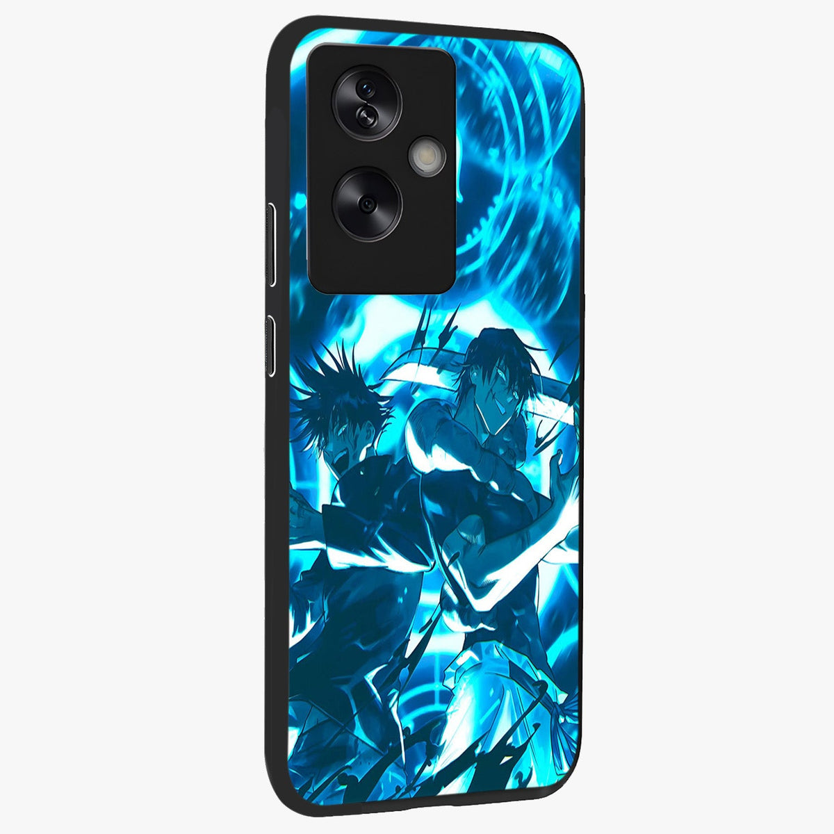 Cursed Energy Clash Glass Case upright view showcasing dramatic clash artwork with bold supernatural theme.