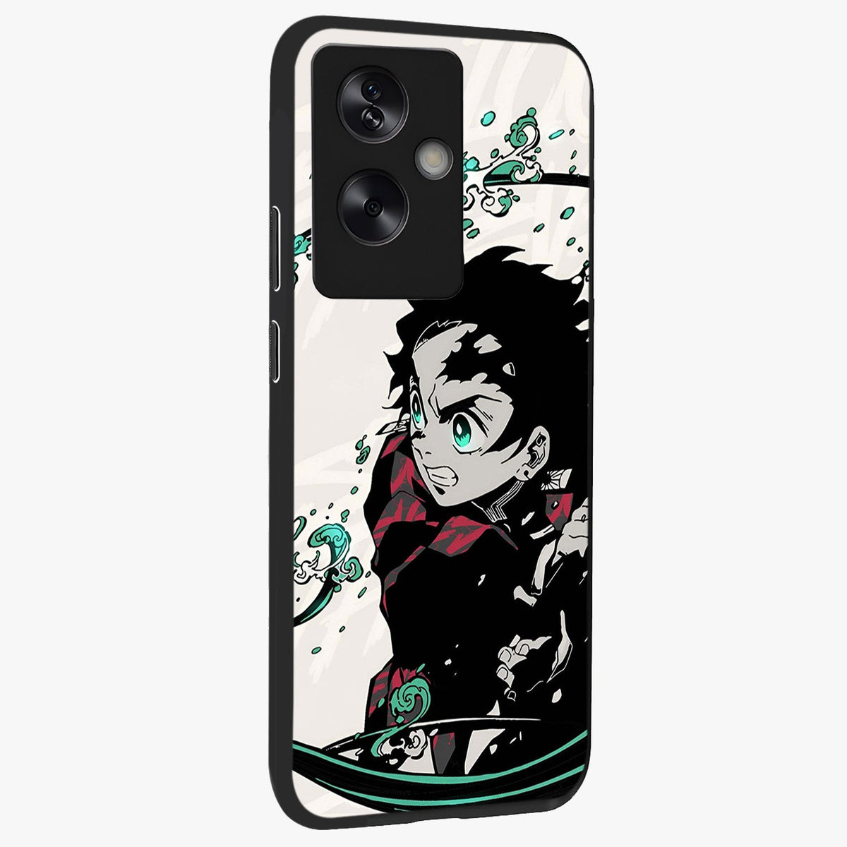Demon Slayer Glass Case upright view showcasing powerful anime artwork with intense warrior theme.
