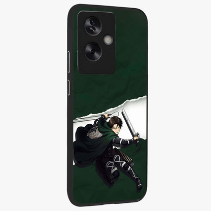 Emerald War Vanguard Glass Case upright view showcasing dramatic warrior artwork with bold fantasy theme.