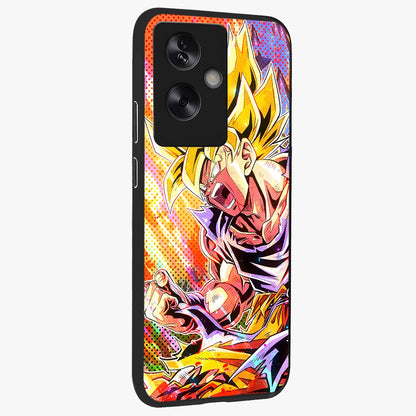 Firing Goku Glass Case upright view showcasing energetic anime artwork with bold warrior theme.