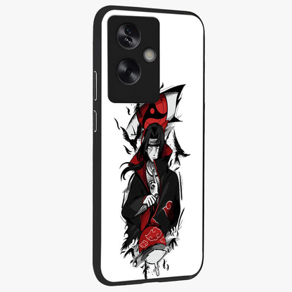 Itachi Limited Edition Naruto Anime Glass Case upright view showcasing intense anime artwork with powerful character theme.