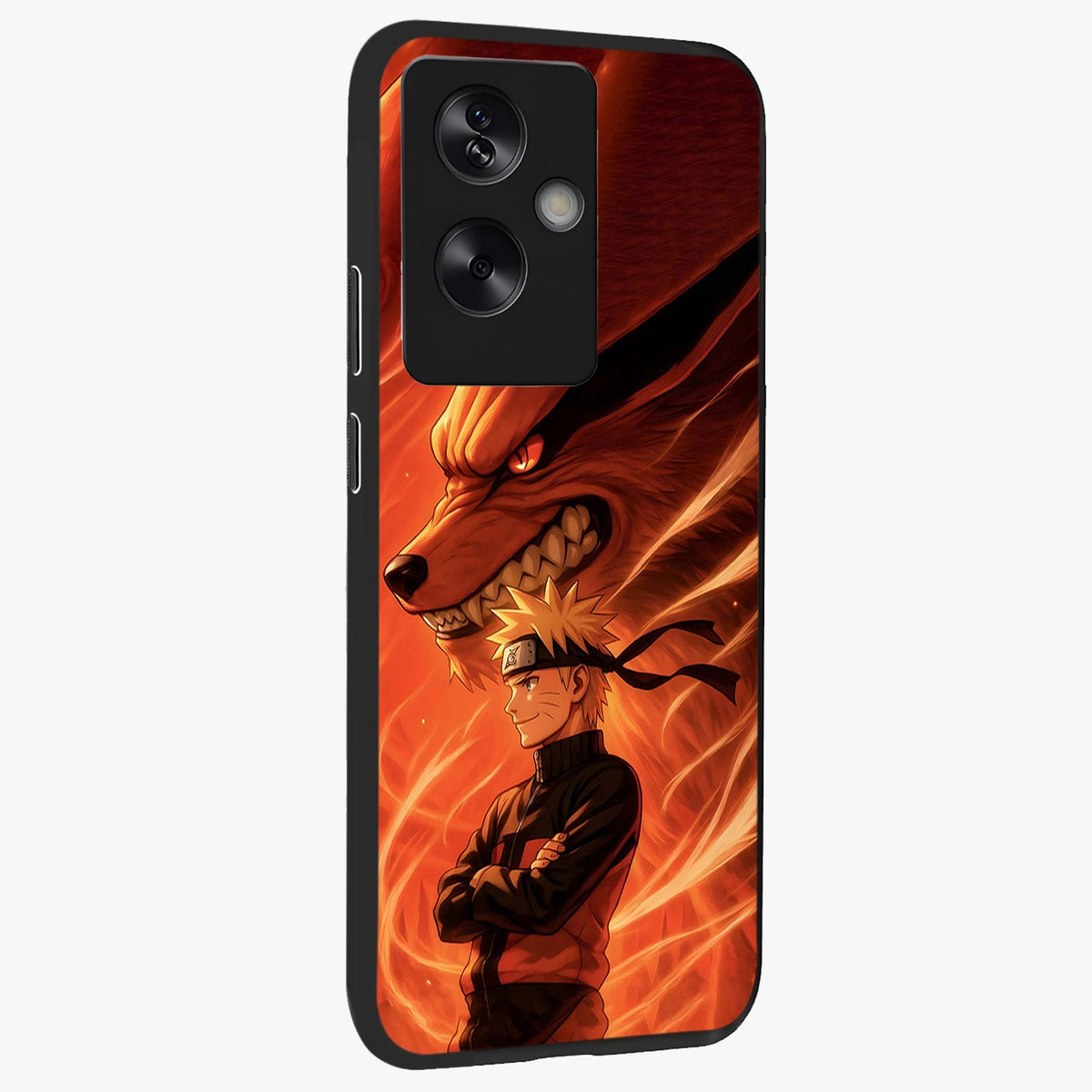 Nine Tails Legacy Glass Case upright view showcasing dramatic nine-tails artwork with intense anime themed design.