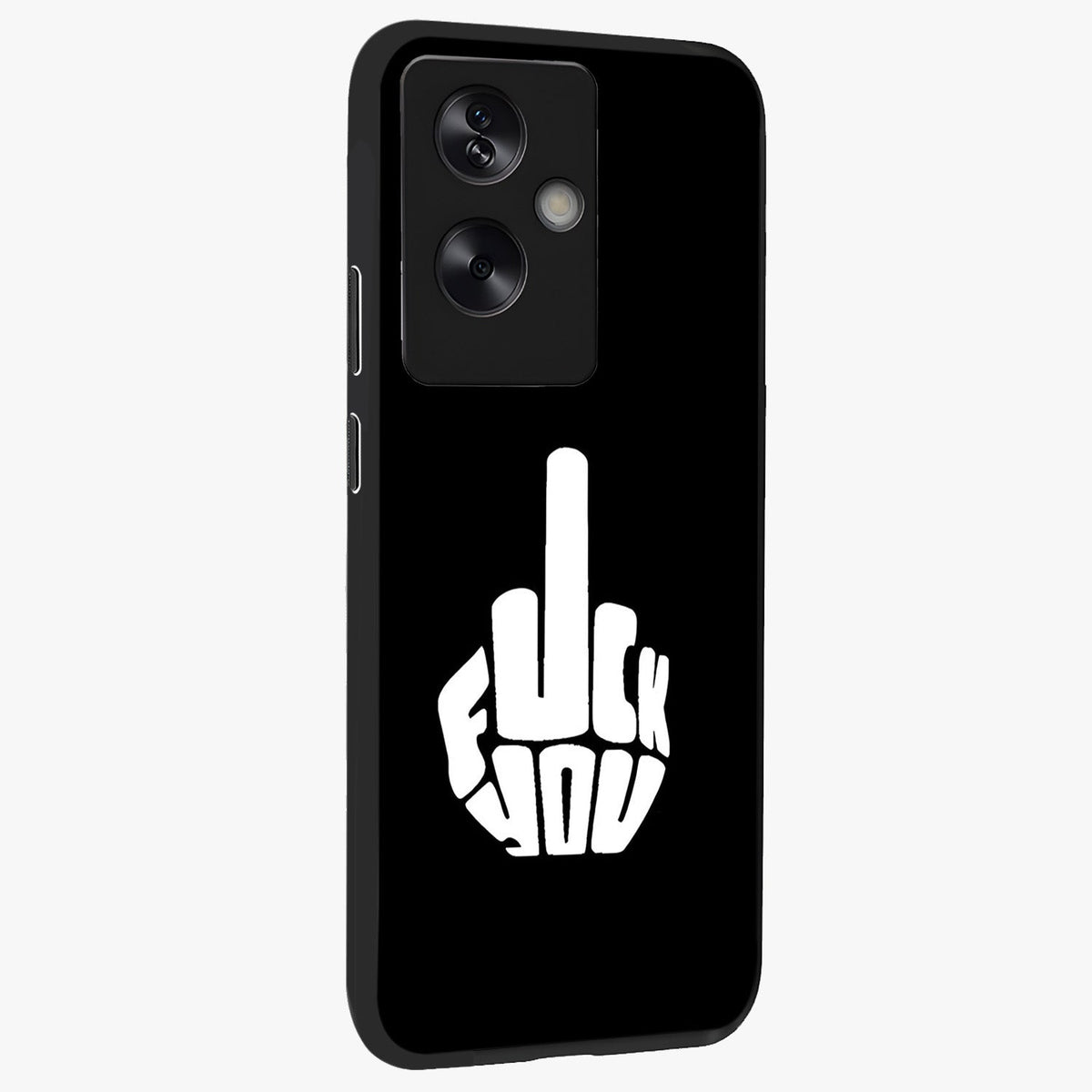 Rebel Mode On Glass Case upright view showcasing striking statement artwork with bold rebellious theme.