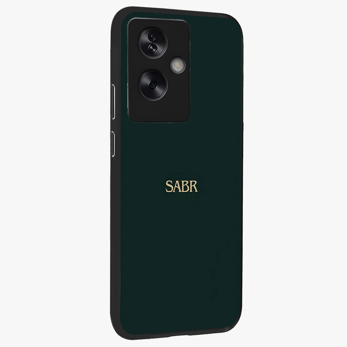 Sabr Minimal Patience Glass Case upright view showcasing calm minimalist artwork with motivational patience theme.