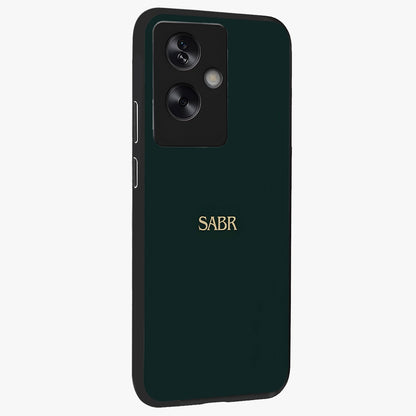 Sabr Minimal Patience Glass Case upright view showcasing calm minimalist artwork with motivational patience theme.