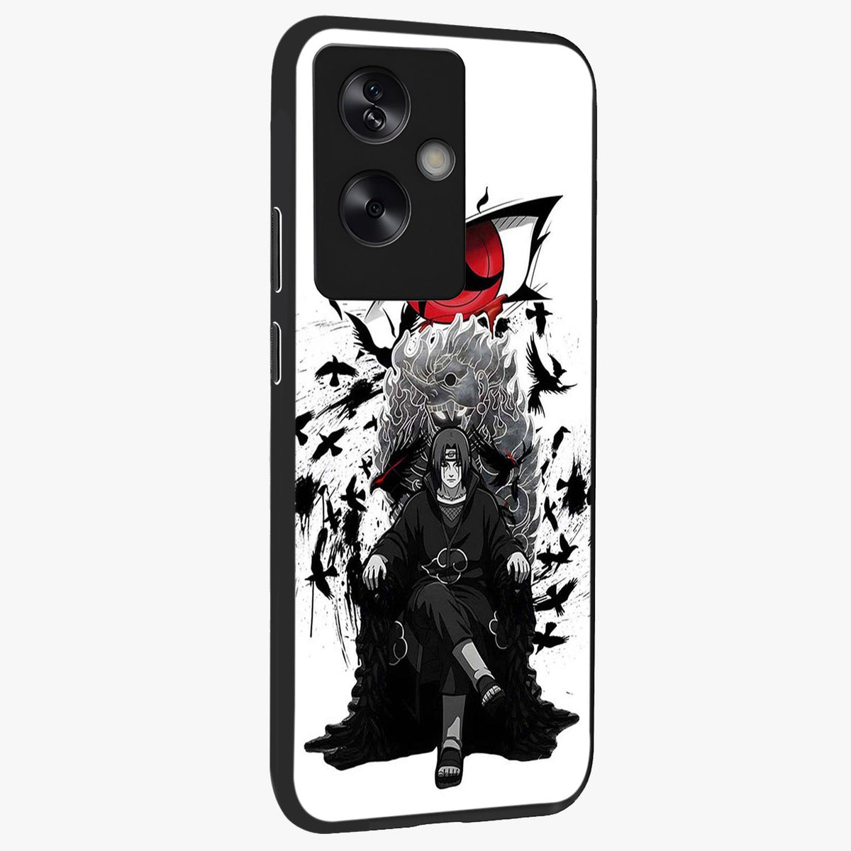 Uchiha Shadow Throne Glass Case upright view showcasing magical underwater galaxy artwork with vibrant cosmic theme.