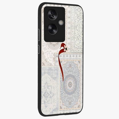 White Aesthetic Bow Glass Case upright view showcasing delicate ribbon bow artwork with cute minimalist theme.