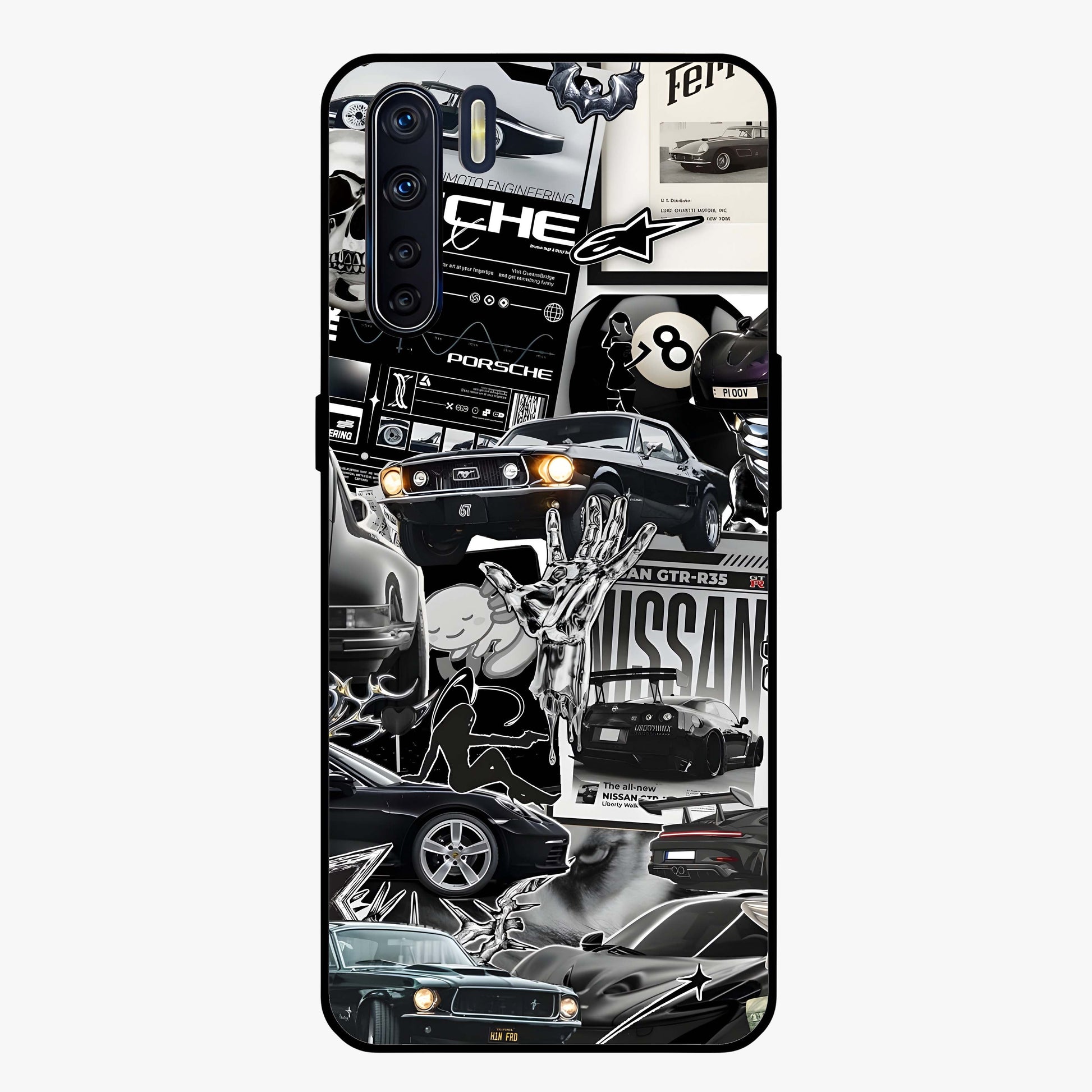 Aesthetic Dark Love Glass Case showing flat back view with dark romantic artwork and glossy glass finish.
