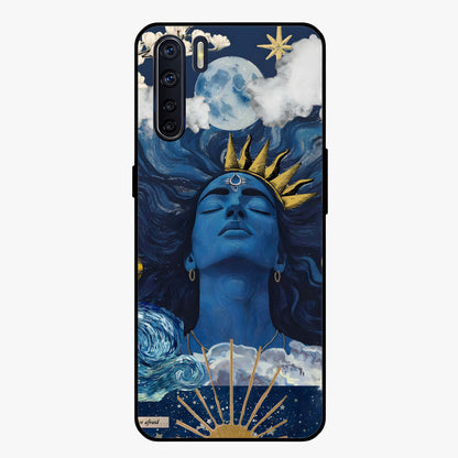 Aesthetic Lord Shiva Glass Case showing flat back view with divine Shiva artwork and glossy glass finish.