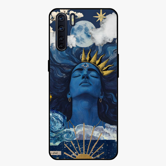 Aesthetic Lord Shiva Glass Case showing flat back view with divine Shiva artwork and glossy glass finish.