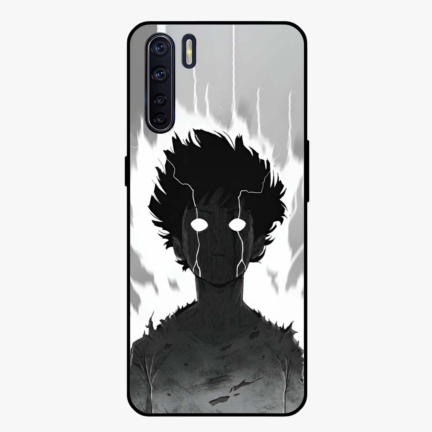 Awakened Inner Rage Glass Case showing flat back view with intense artistic artwork and glossy glass finish.