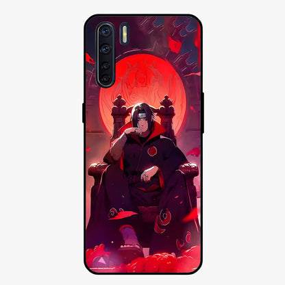 Blood Moon Sovereign Glass Case showing flat back view with mystical blood moon artwork and glossy glass finish.
