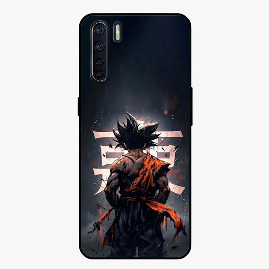 Dark Warrior In Rain Glass Case showing flat back view with warrior artwork in rainy atmosphere and glossy glass finish.