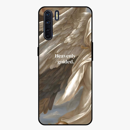 Divine Winged Grace Glass Case showing flat back view with elegant wing inspired artwork and glossy glass finish.