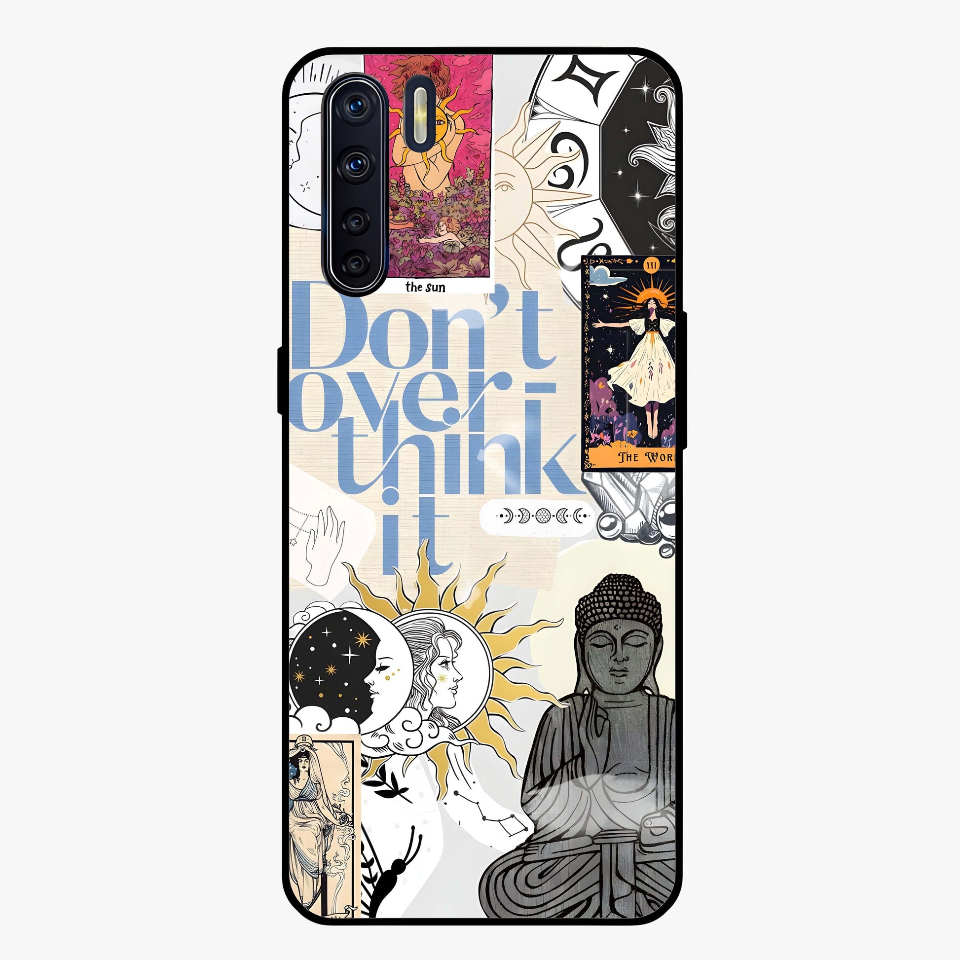 Ethereal Thoughts Glass Case showing flat back view with dreamy artistic artwork and glossy glass finish.