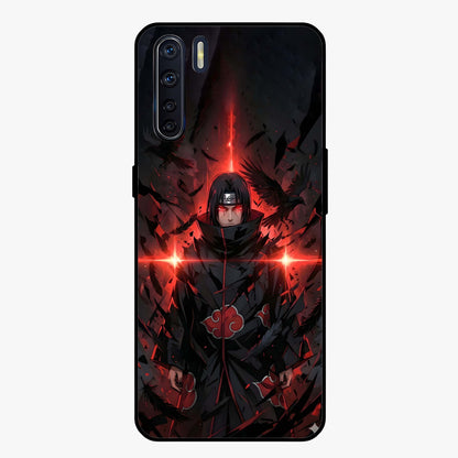 Focused Blade Discipline Glass Case showing flat back view with warrior sword themed artwork and glossy glass finish.