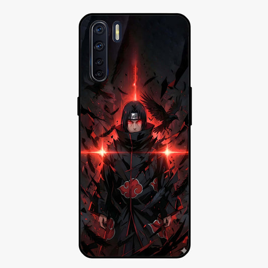 Focused Blade Discipline Glass Case showing flat back view with warrior sword themed artwork and glossy glass finish.