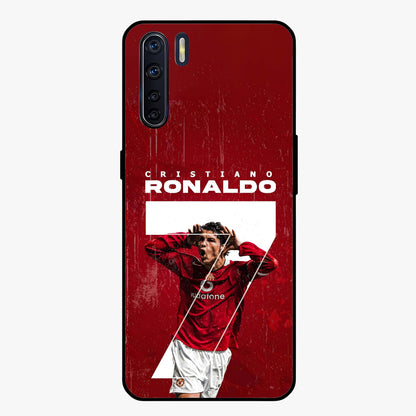 Goal Celebration Legacy Glass Case showing flat back view with football celebration inspired artwork and glossy glass finish.