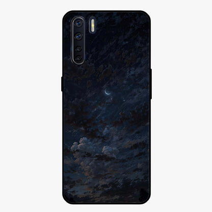 Lunar Veil Silence Glass Case showing flat back view with mystical moon veil artwork and glossy glass finish.