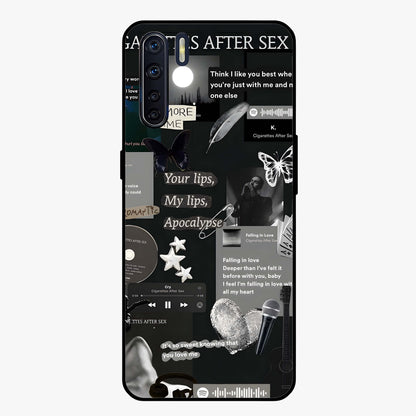 Midnight Love Echo Glass Case showing flat back view with romantic midnight themed artwork and glossy glass finish.