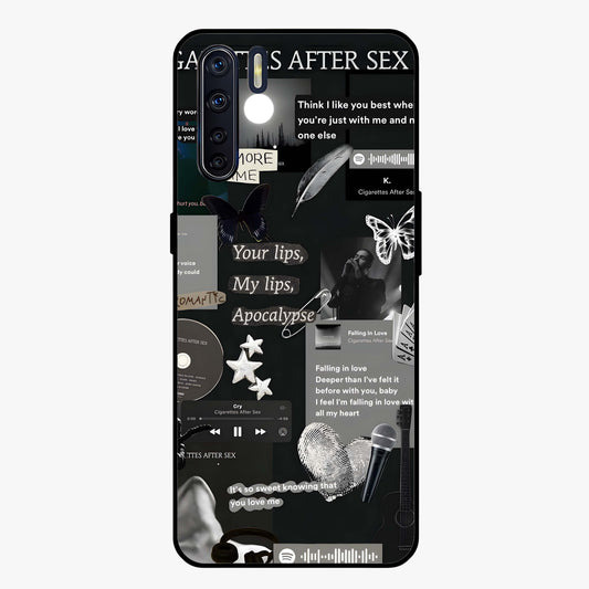 Midnight Love Echo Glass Case showing flat back view with romantic midnight themed artwork and glossy glass finish.
