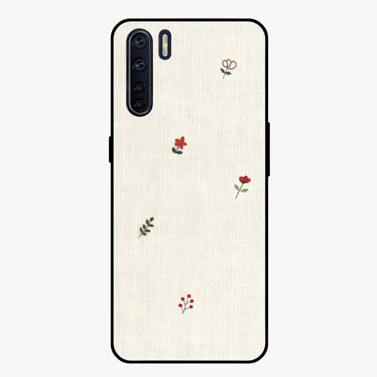 Minimal Petal Whispers Glass Case showing flat back view with soft minimal floral artwork and glossy glass finish.