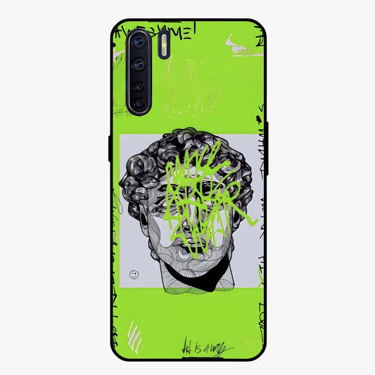 Neo Graffiti Rebellion Glass Case showing flat back view with vibrant graffiti artwork and glossy glass finish.