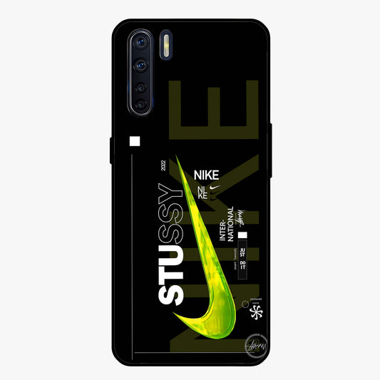 Neon Street Edition Glass Case showing flat back view with neon street style artwork and glossy glass finish.