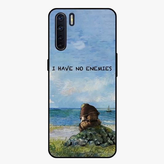 Peace Beyond War Glass Case showing flat back view with symbolic peace themed artwork and glossy glass finish.