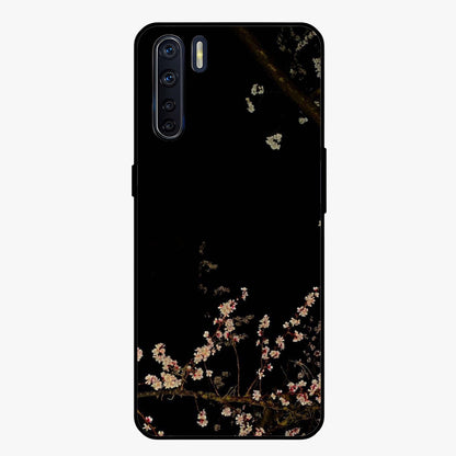 Petal Moon Light With Custom Name Glass Case showing flat back view with floral moonlight artwork and personalized name design.