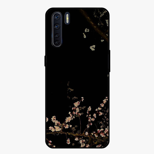 Petal Moon Light With Custom Name Glass Case showing flat back view with floral moonlight artwork and personalized name design.