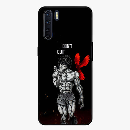 Rise Beyond Limits Glass Case showing flat back view with motivational typography artwork and glossy glass finish.