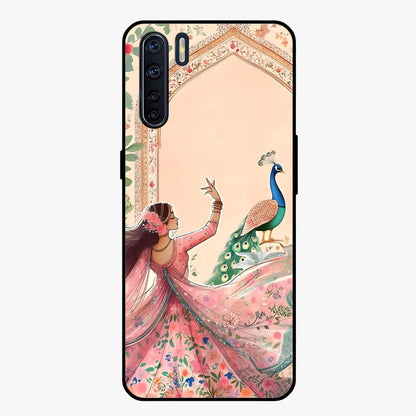 Royal Grace Muse Glass Case showing flat back view with elegant artistic artwork and glossy glass finish.