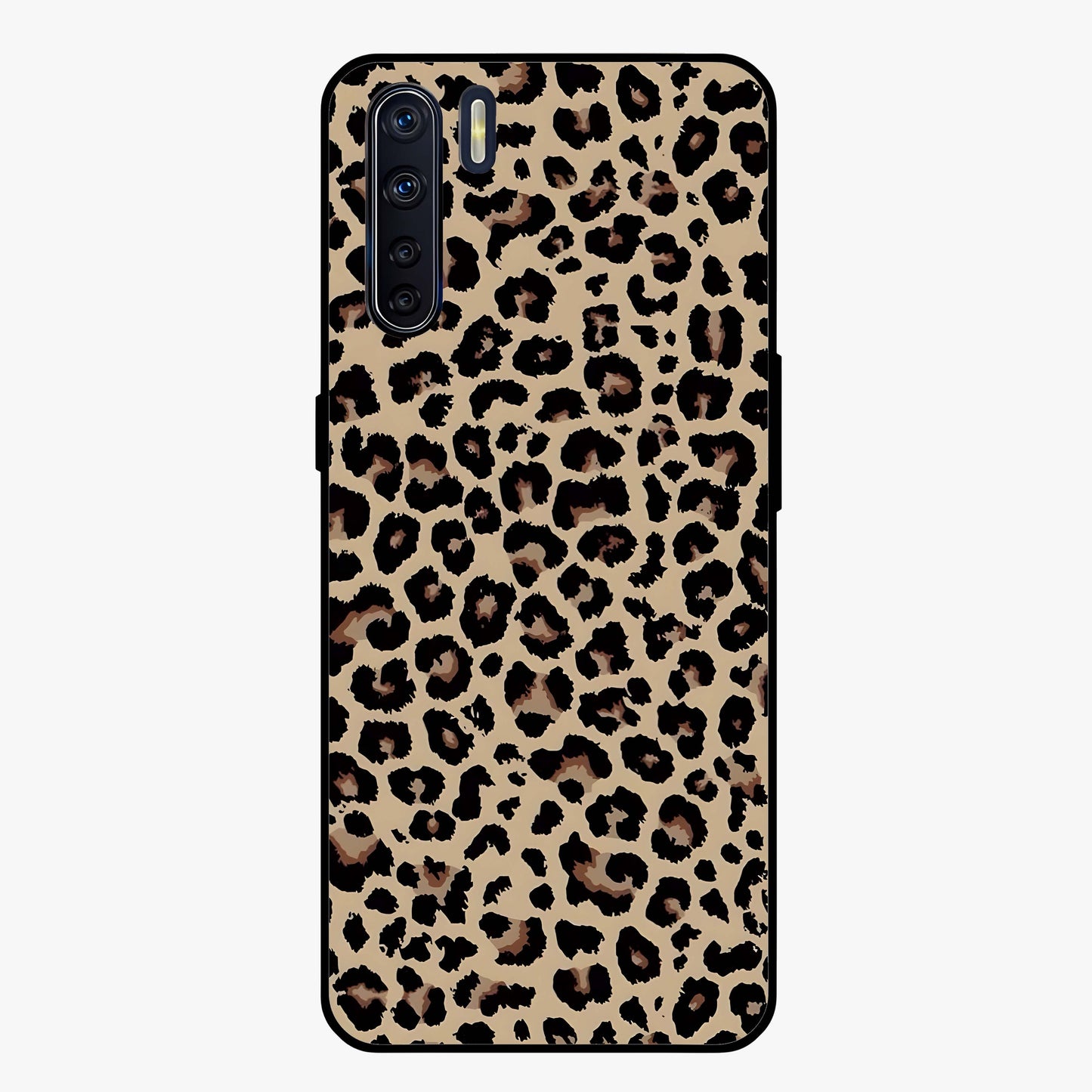 Savage Chic Pattern Glass Case showing flat back view with stylish patterned artwork and glossy glass finish.