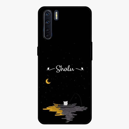 Silent Night Row Glass Case showing flat back view with calm night themed artwork and glossy glass finish.